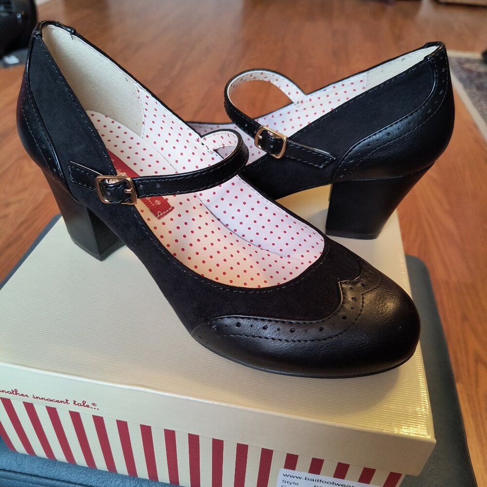 Black Regina Classic Mary Jane Heel by B.A.I.T. Footwear, Size 8.5